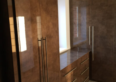 Copper gloss acrylic wardrobes