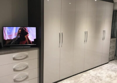 Gloss acrylic bedroom wardrobes in Devon